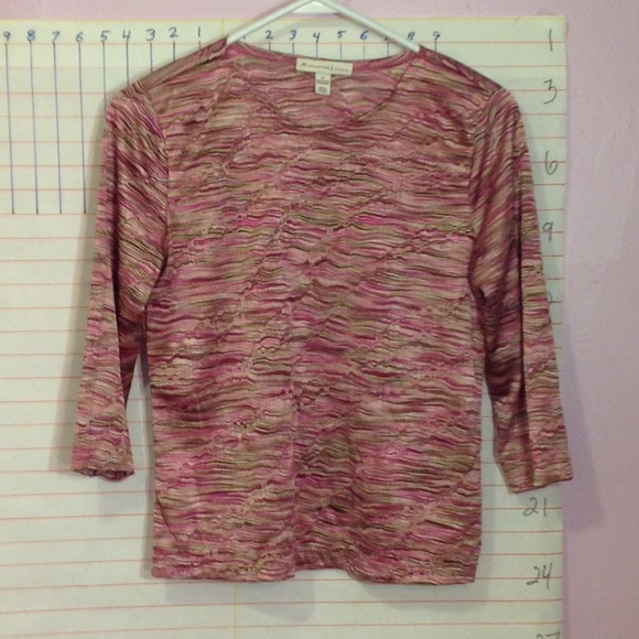 JM COLLECTION, women's top sz medium, petite, pinks - Picture 2 of 7